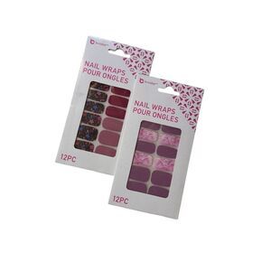 B.Color Nail Wraps Manicure 2 Pack Lot  New   12 piece per pack